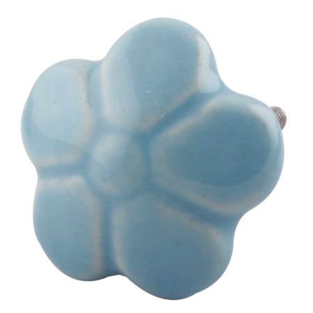 Turquoise Flower Ceramic Dresser Knob Online